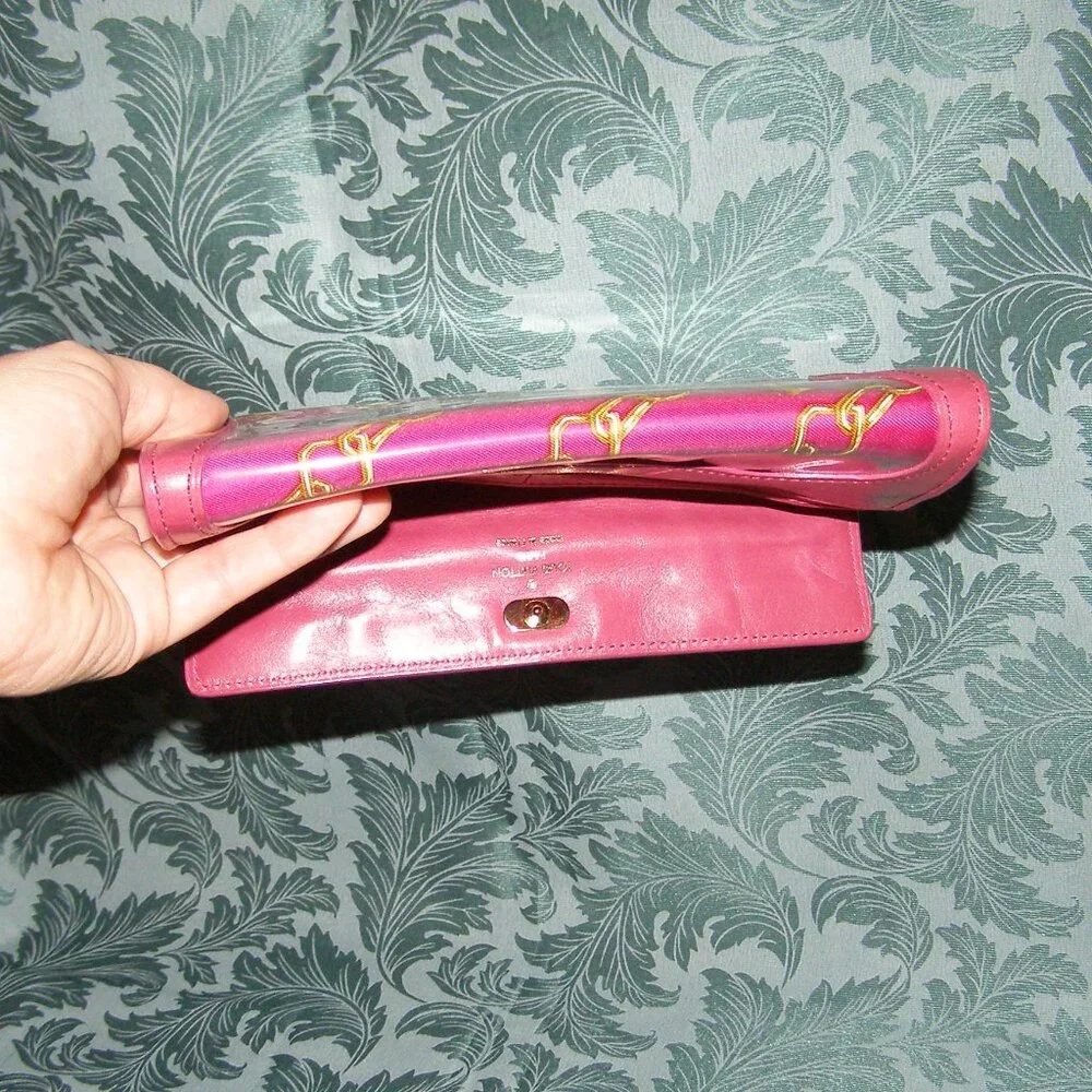 RARE Louis Vuitton LIMITED EDITION Scarf Chain Print Wallet HOT PINK